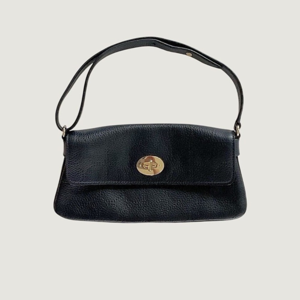 Kate Spade Navy Pebbled Shoulder Bag w/ Gold Hardware And Adjustable Strap